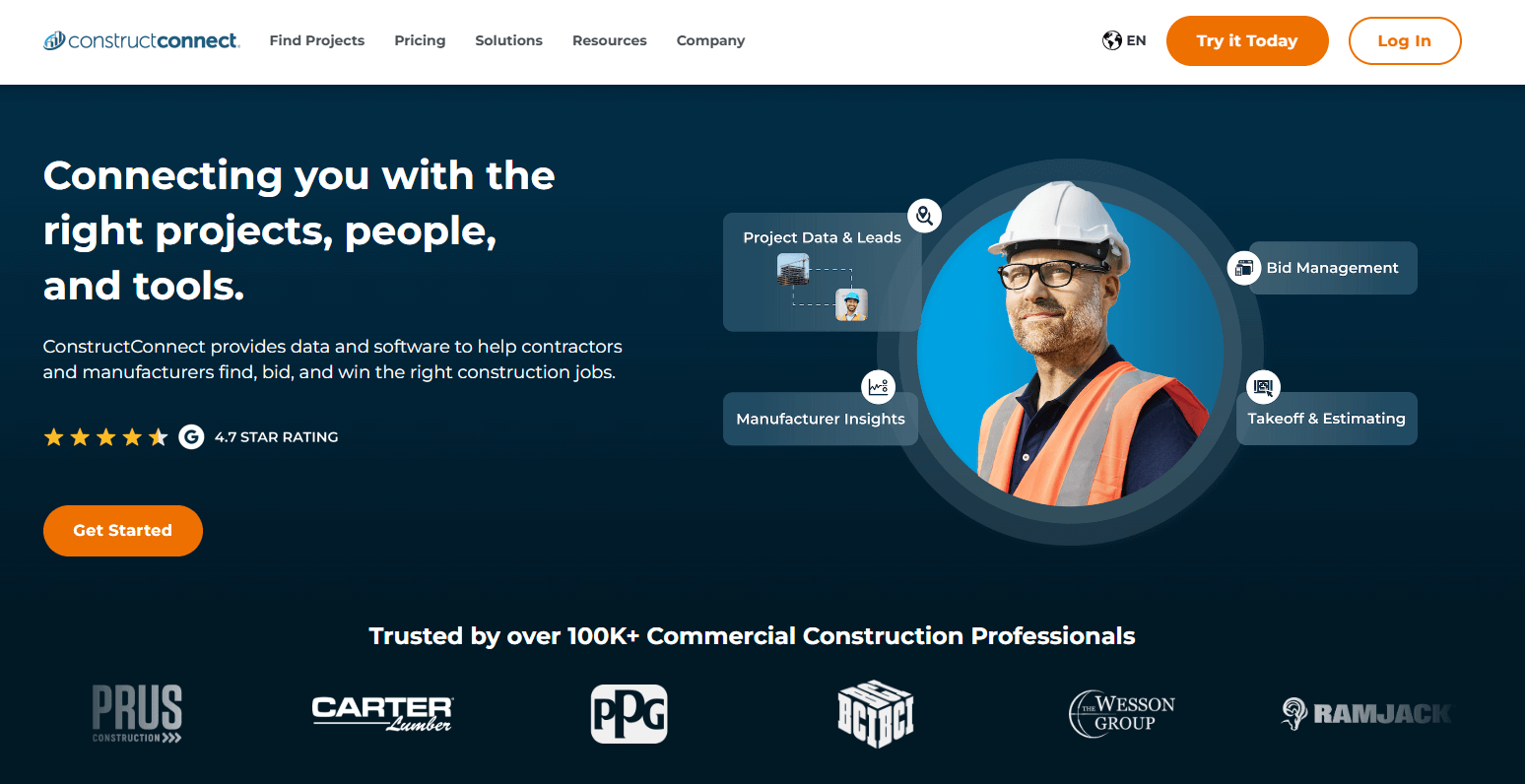 ConstructConnect, a popular construction lead generation platform
