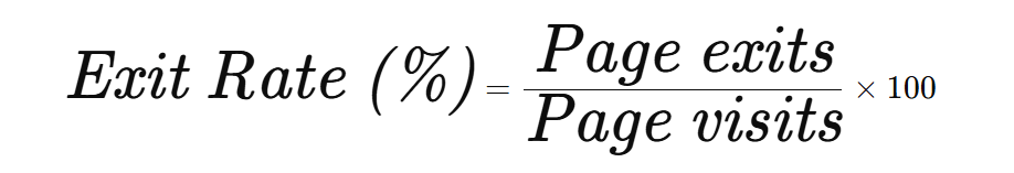 Formula for Exit Rate (%)