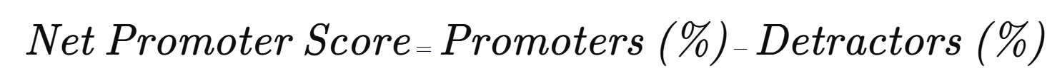 Formula for Net promoter score (NPS)