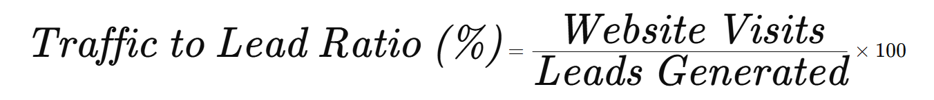Formula for Traffic-to-Lead Ratio (%)