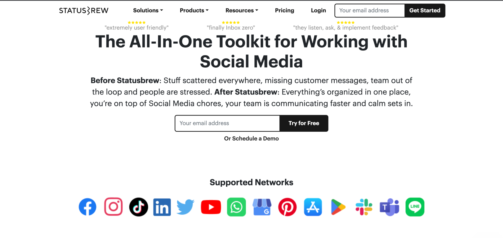 Statusbrew collaboration dashboard for moderating comments on affiliate recruitment and Facebook ads.