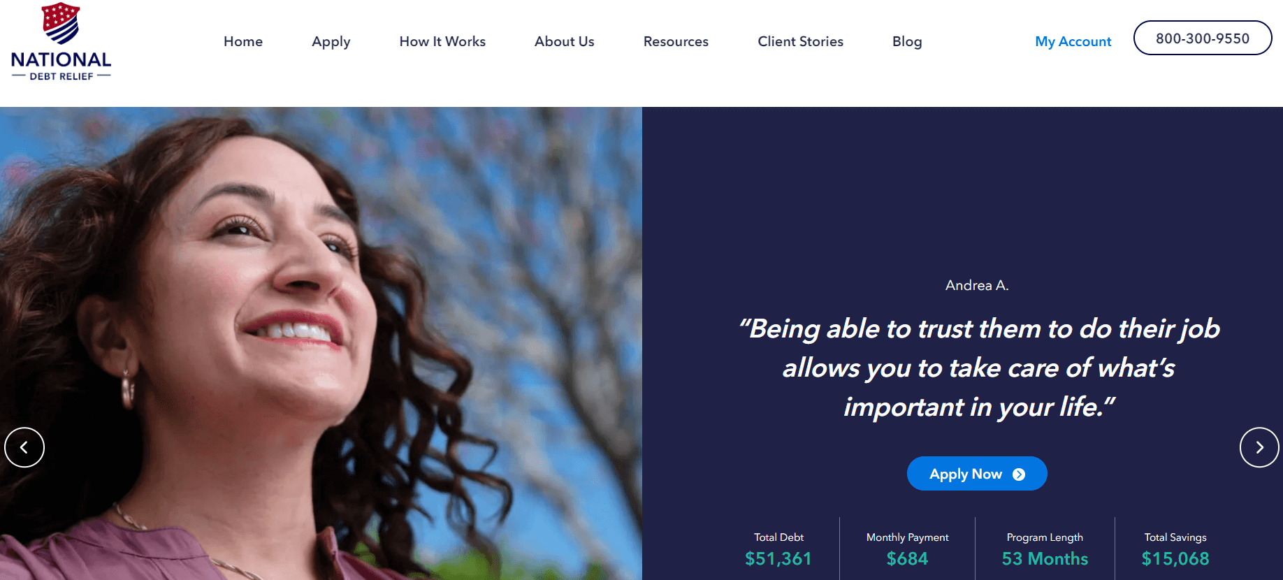 National Debt Relief homepage