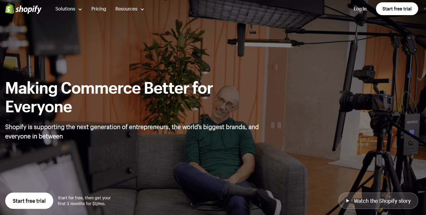 Shopify homepage