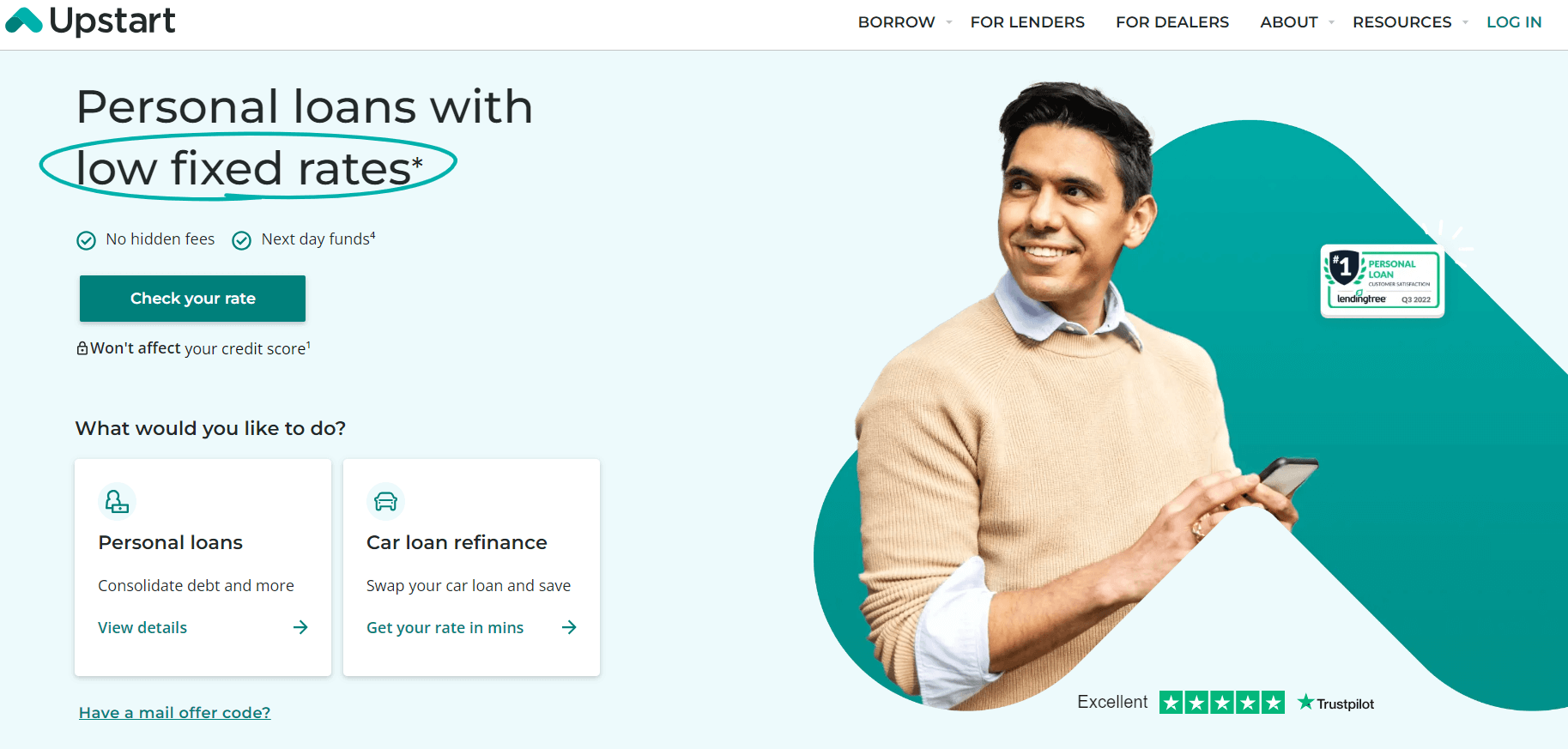 Upstart homepage