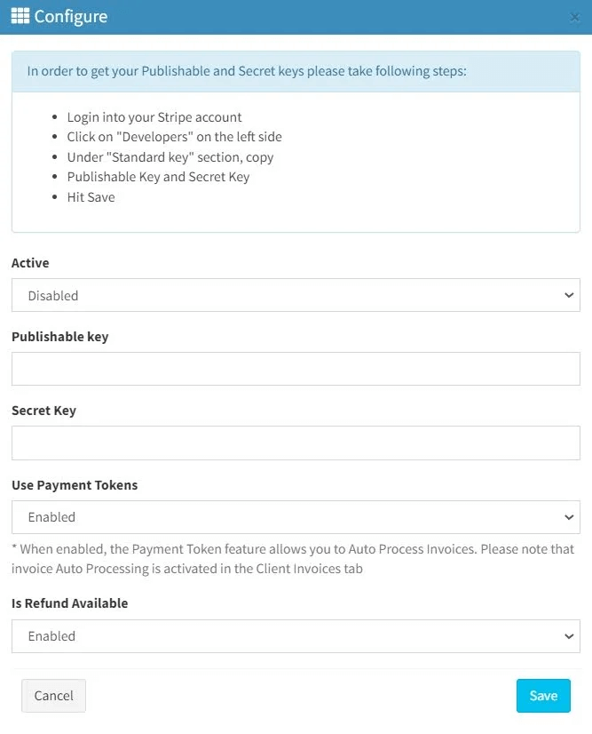 Automating payments with Stripe and Books360, step 3