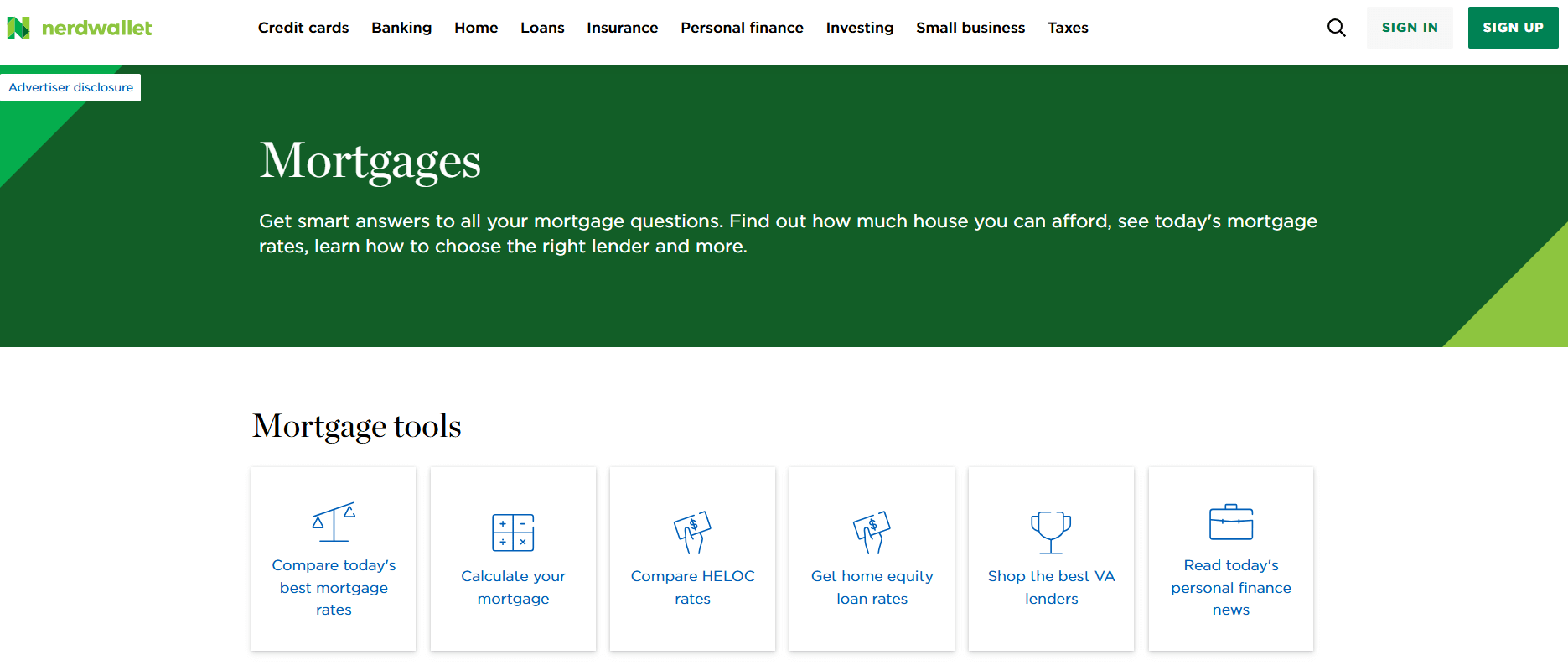 NerdWallet page, a platform where you can expose your company to mortgage borrowers