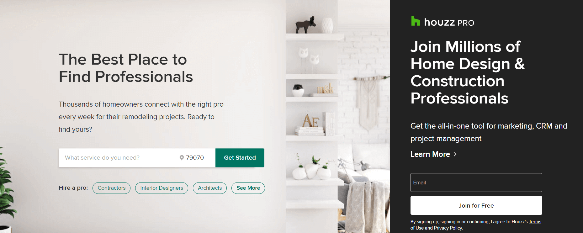 Houzz homepage