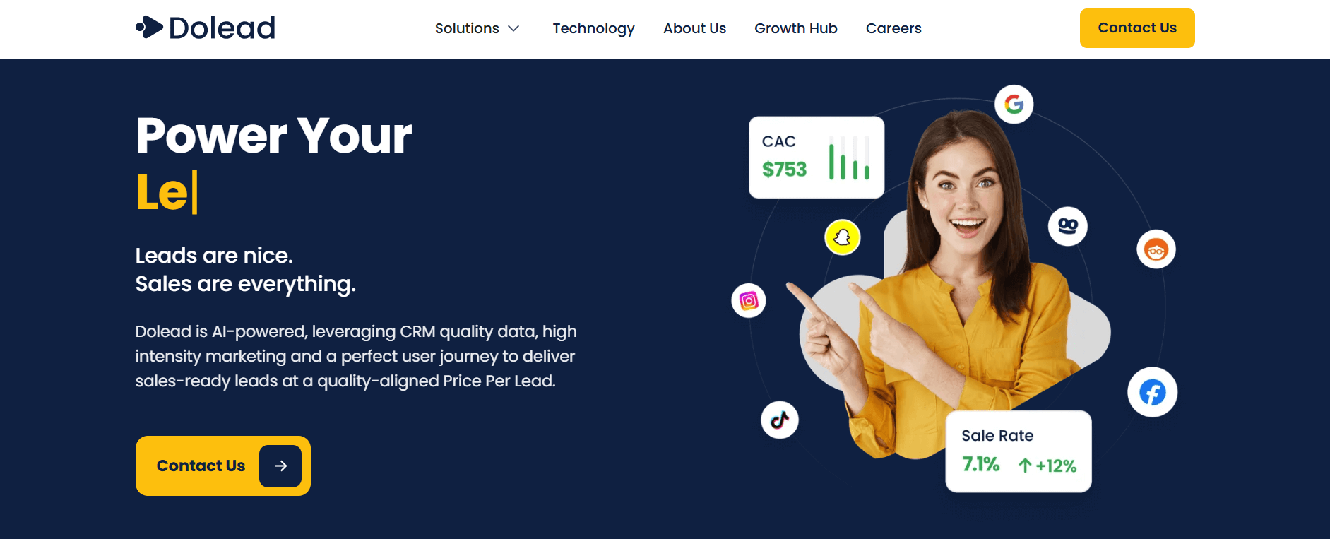 DoLead homepage featuring lead generation and marketing solutions for HVAC and home improvement businesses
