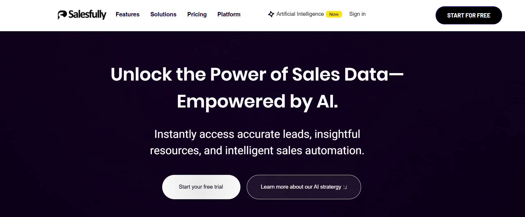 Salesfully homepage featuring lead generation and marketing solutions for HVAC and home improvement businesses