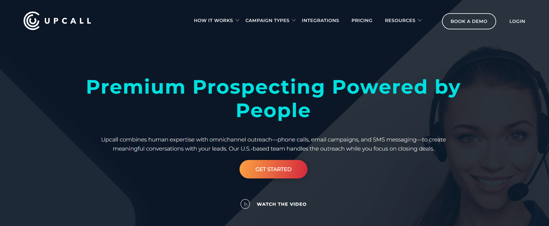 Upcall homepage featuring call and lead generation solutions for HVAC and home improvement businesses