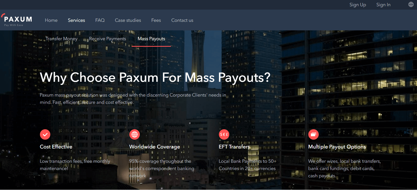 Paxum mass payouts