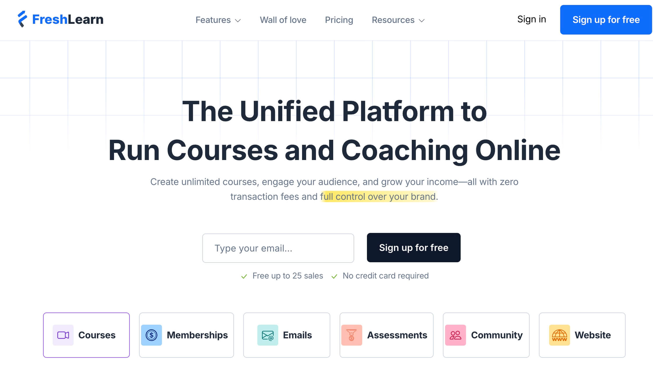 freshlearn.com homepage