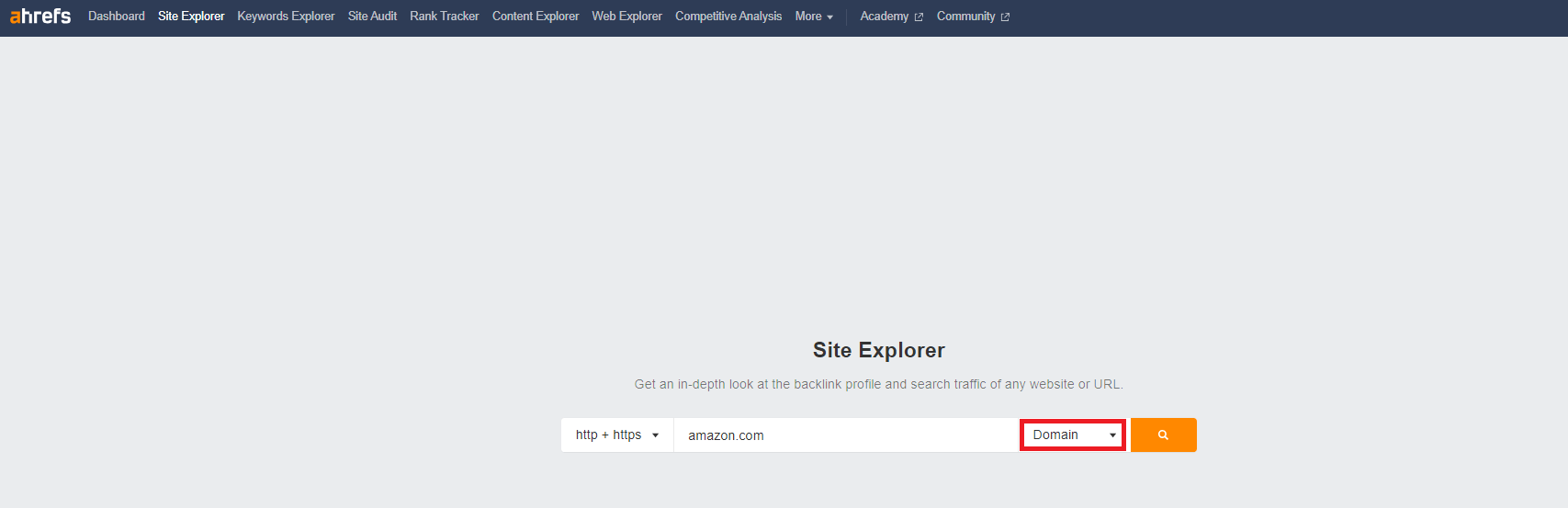 Ahrefs screenshot of the first step in identifying the most profitable affiliate niche