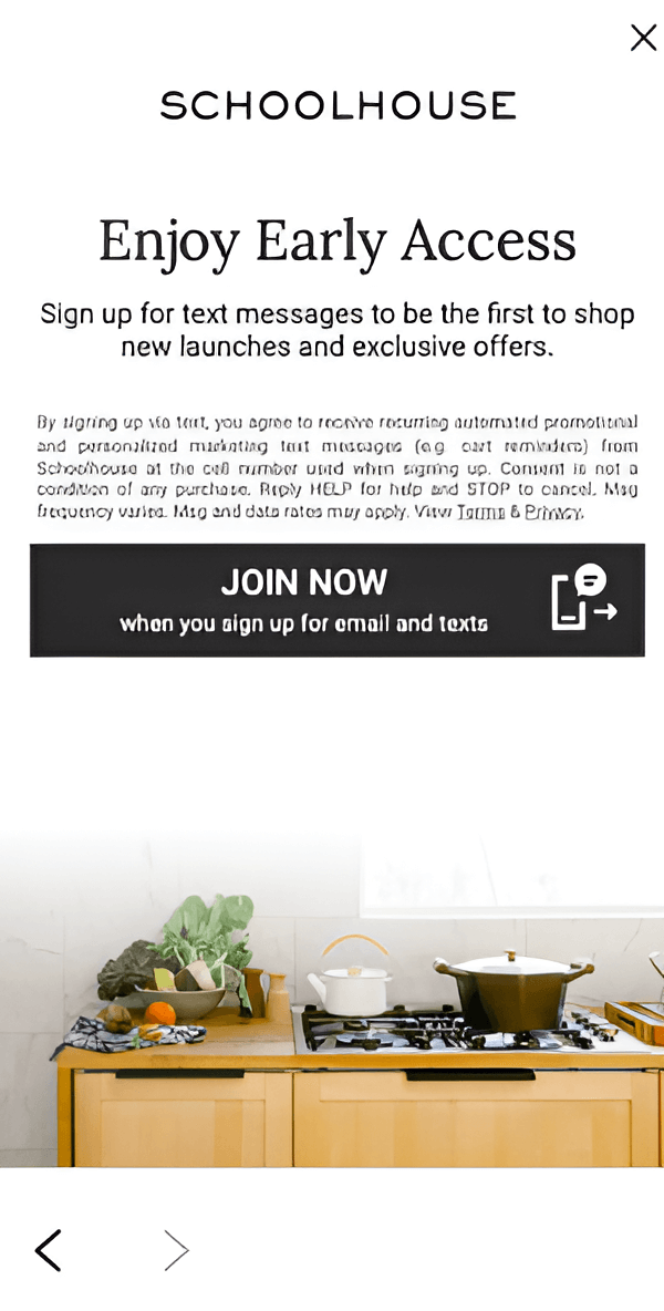 Product launch SMS example.