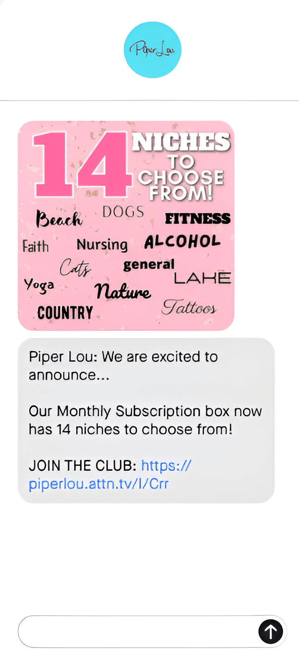 An SMS subscription example.