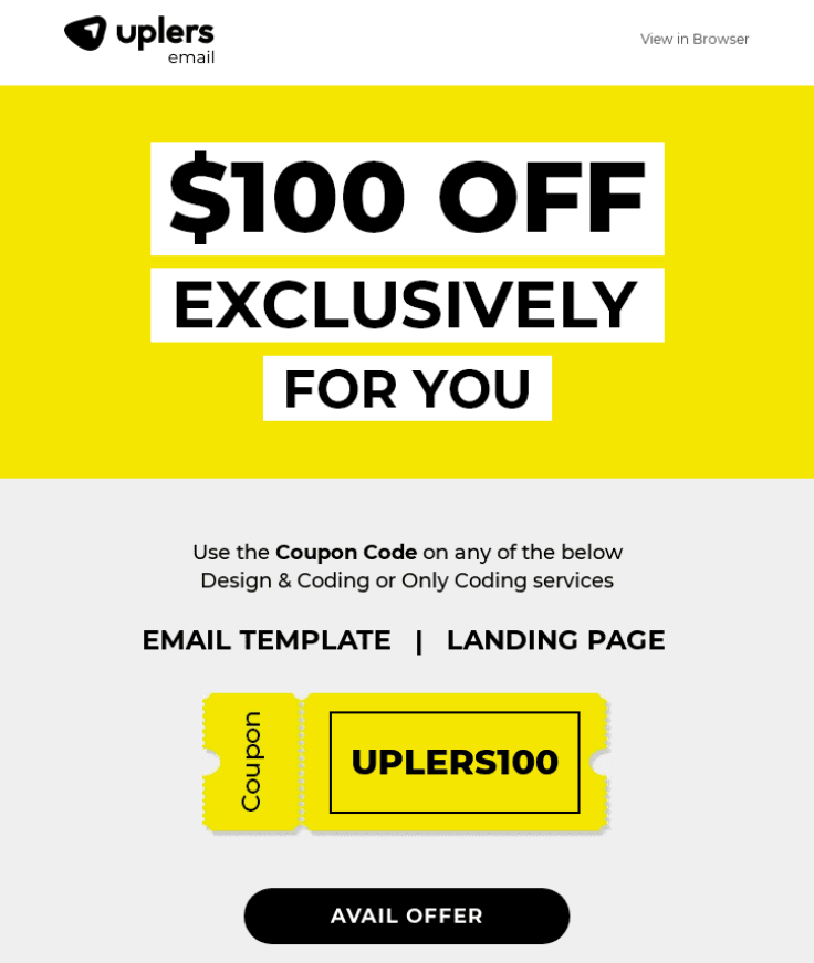 Screenshot of Uplers' exclusive offer on their website.