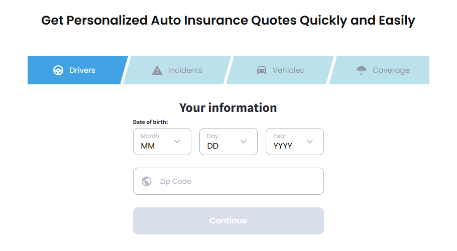 Profitise banner that inquires about the drivers to offer them corresponding insurnace