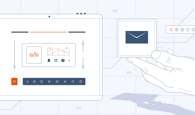 Abstract that depicts how a business person manages email A/B testing