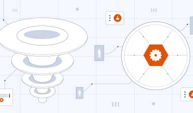 An abstract representation of a marketing funnel and a marketing automation mechanism.