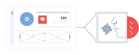 Visualizing the IVR recording process, when a user's voice is converted by the software during speech recognition