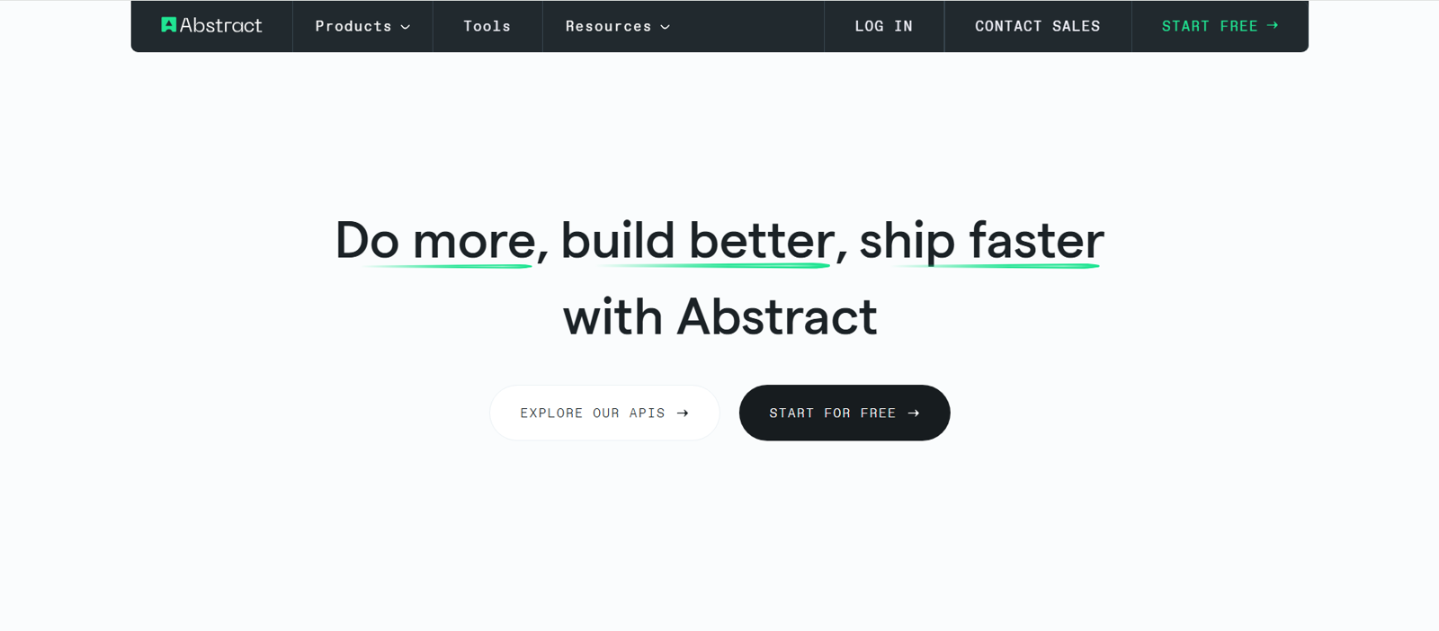 AbstractAPI developer platform homepage for phone validation and verification APIs