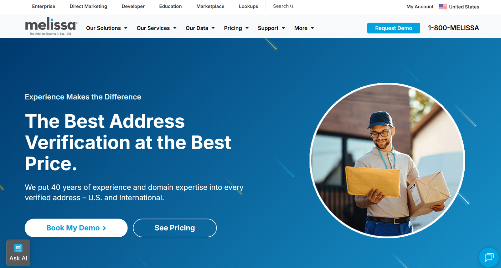 Melissa homepage for global phone verification and address data services