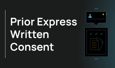 Visualizing the concept of Prior Express Written Consent (PEWC), a permission to receive marketing communication given by a consumer to a business