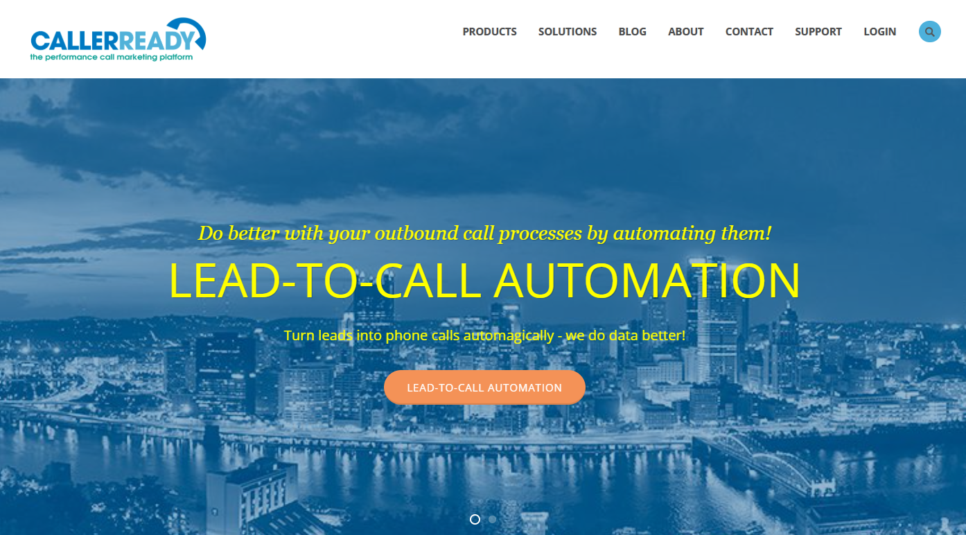 CallerReady homepage, where users can explore the platform's call tracking functionality
