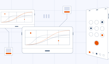 An isometric illustration representing call tracking analytics, data dashboards, performance graphs, and mobile telecommunications.