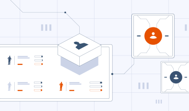 An isometric illustration representing lead conversion tracking, marketing attribution dashboards, and user profiles.