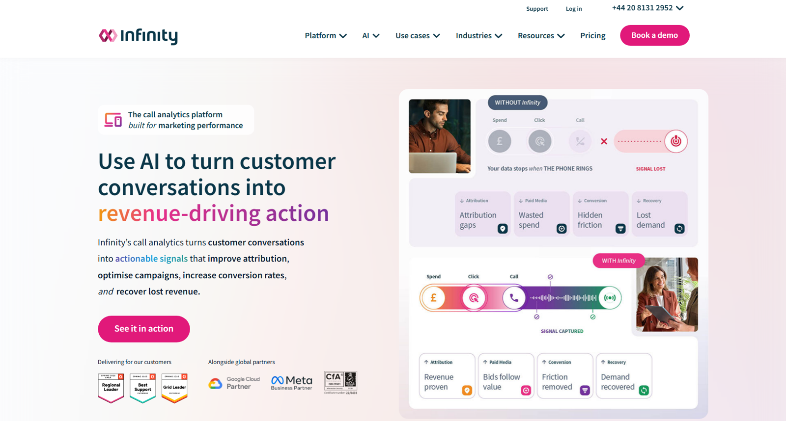 Infinity.co Use AI to turn customer conversations into revenue-driving action