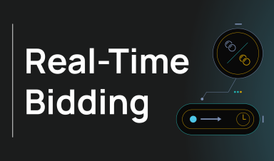 Real-time bidding glossary entry header with bidding flow and timer illustration.