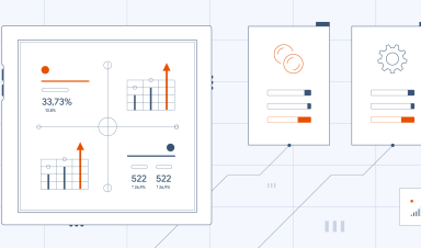 An isometric illustration representing call tracking analytics, data dashboards, performance reporting graphs, and mobile telecommunications.